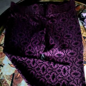Torrid purple with black velvet dressy leggings